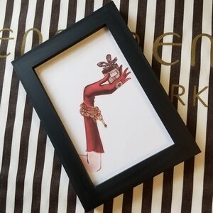 ❗Henri Bendel Izak Zenou Promo Display Art on Black Wood Frame❗